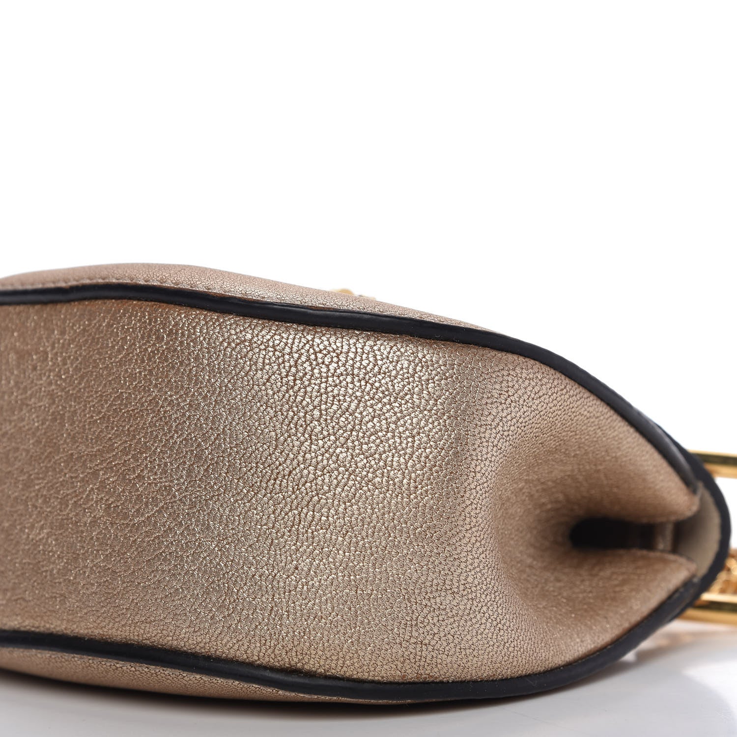 Chloe Metallic Grained Goatskin Nano Drew Shoulder Bag Abstract Gold 7 of 9