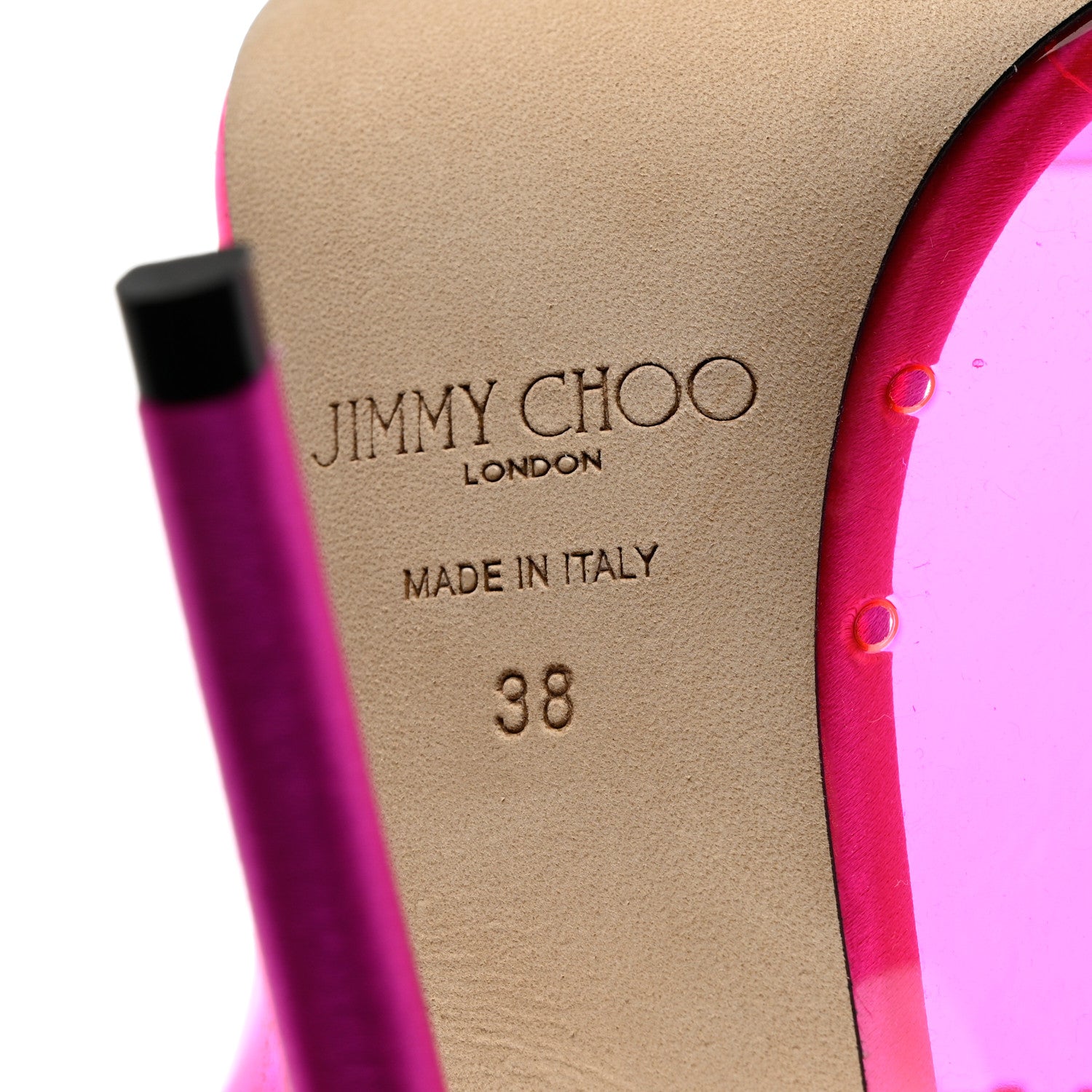 Jimmy Choo Plexi Crystal Bing 100 Pumps 38 Hot Pink 7 of 8