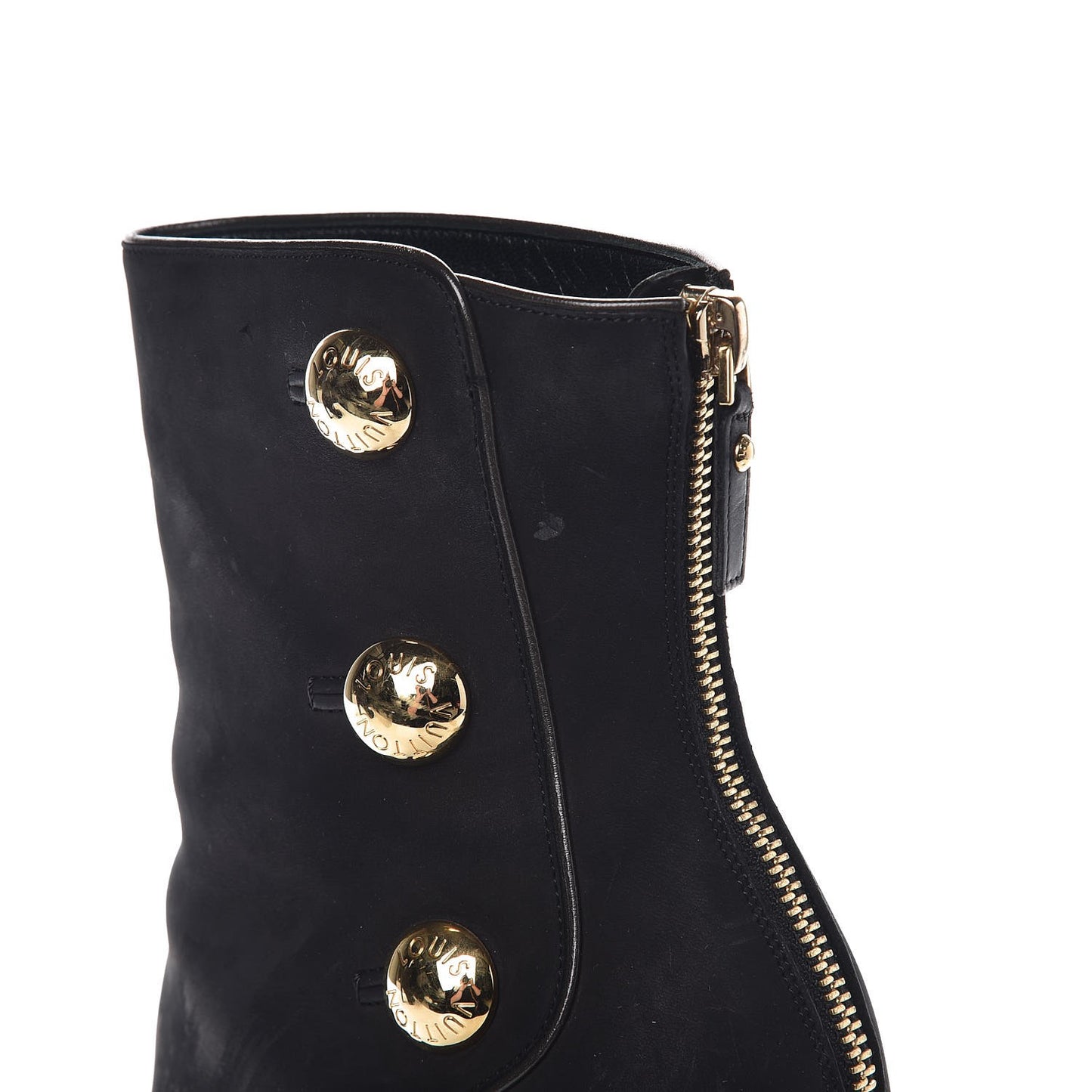 Suede Peep Toe Ankle Boots 37 Black