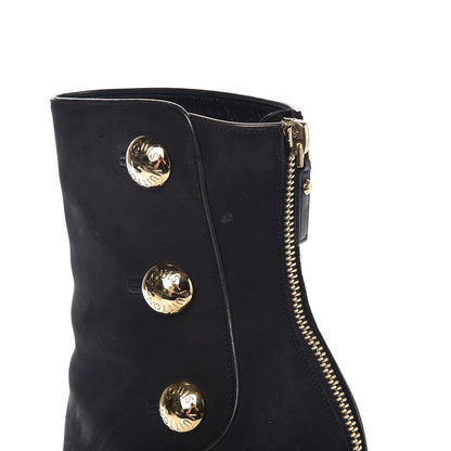 Louis Vuitton Suede Peep Toe Ankle Boots 37 Black 11 of 23