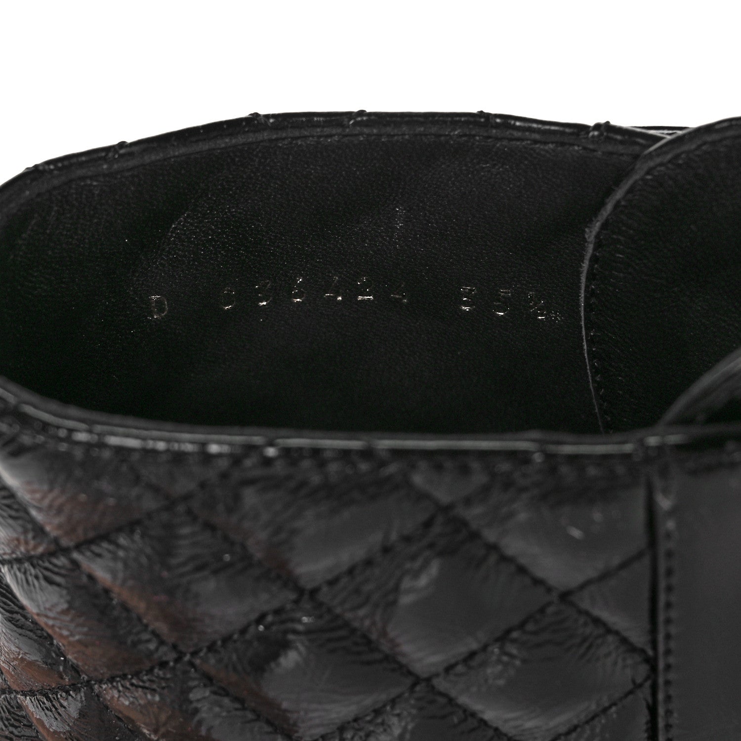 Chanel Shiny Calfskin Quilted Lace Up Combat Boots 35.5 Black 8 of 9