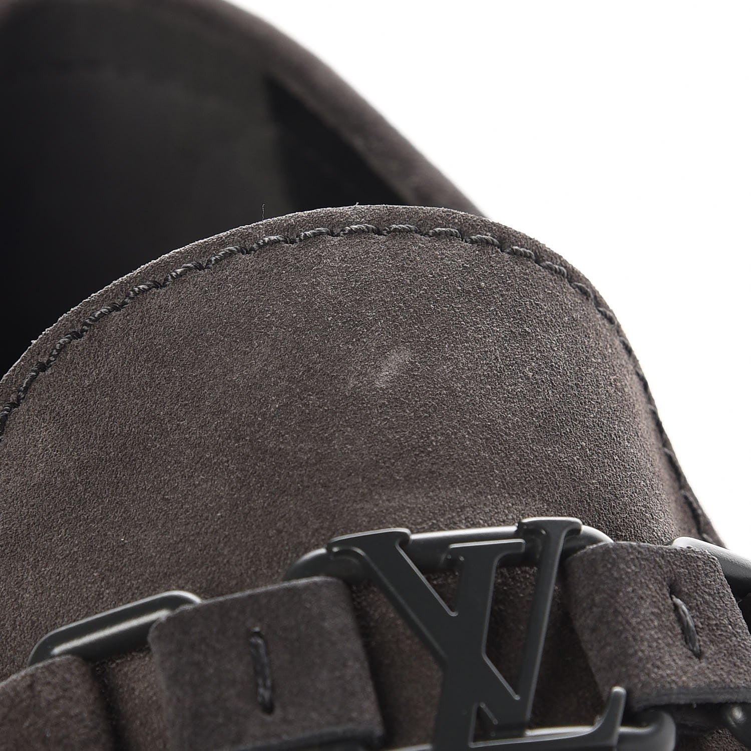 Louis Vuitton Men's Suede Hockenheim Loafers 8.5 Grey 11 of 12