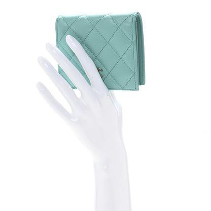 Chanel Caviar Quilted Compact Bifold Wallet Light Blue 2 of 11