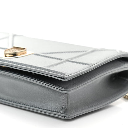 Christian Dior Satin Diorama Wallet on Chain Pouch Blue Gray 9 of 9
