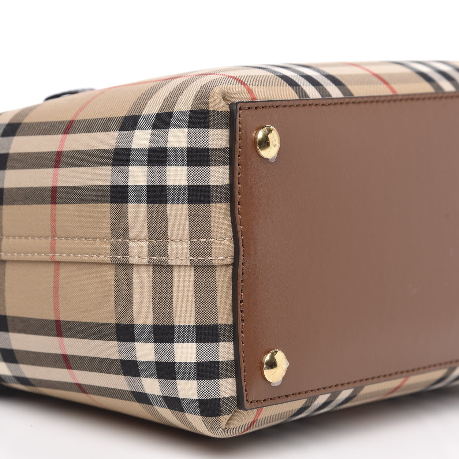 Burberry Calfskin Vintage Check Triple Stud Mini Belt Bag Archive Beige 9 of 10