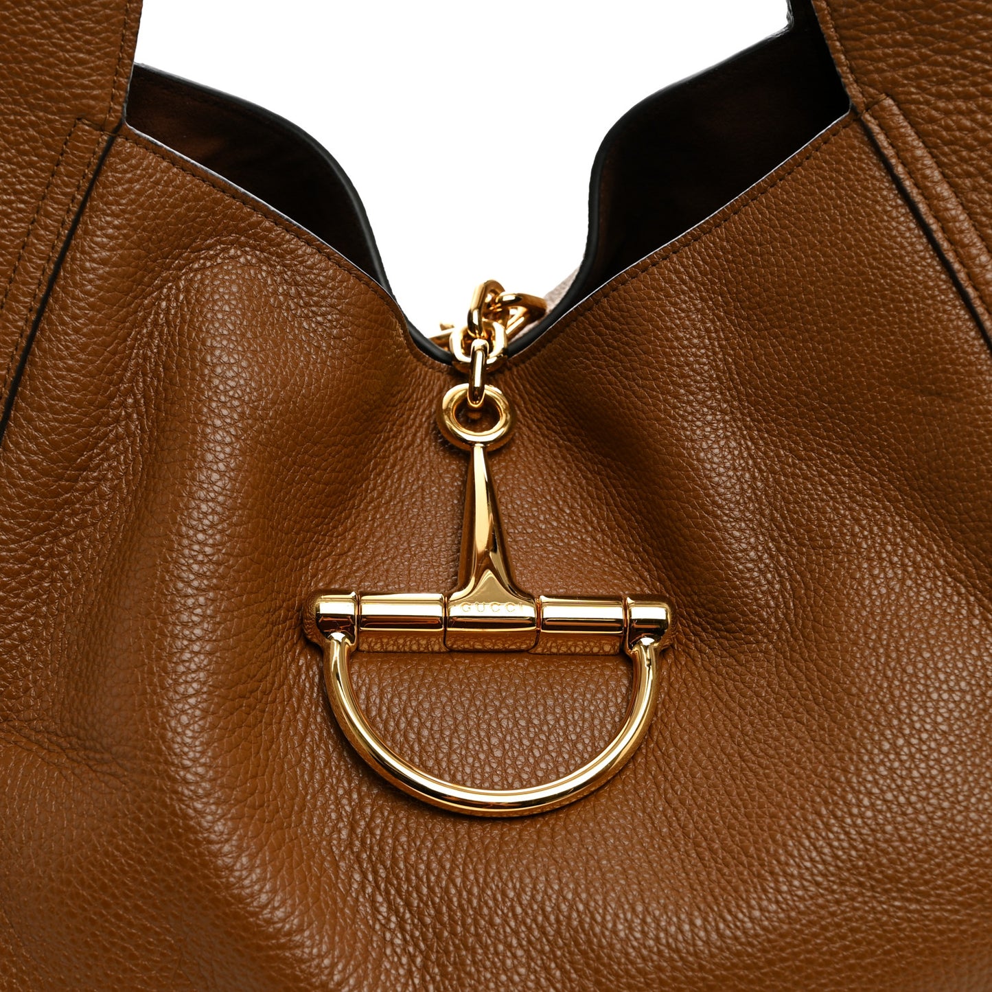Grained Calfskin Softbit Maxi Shoulder Bag Brown