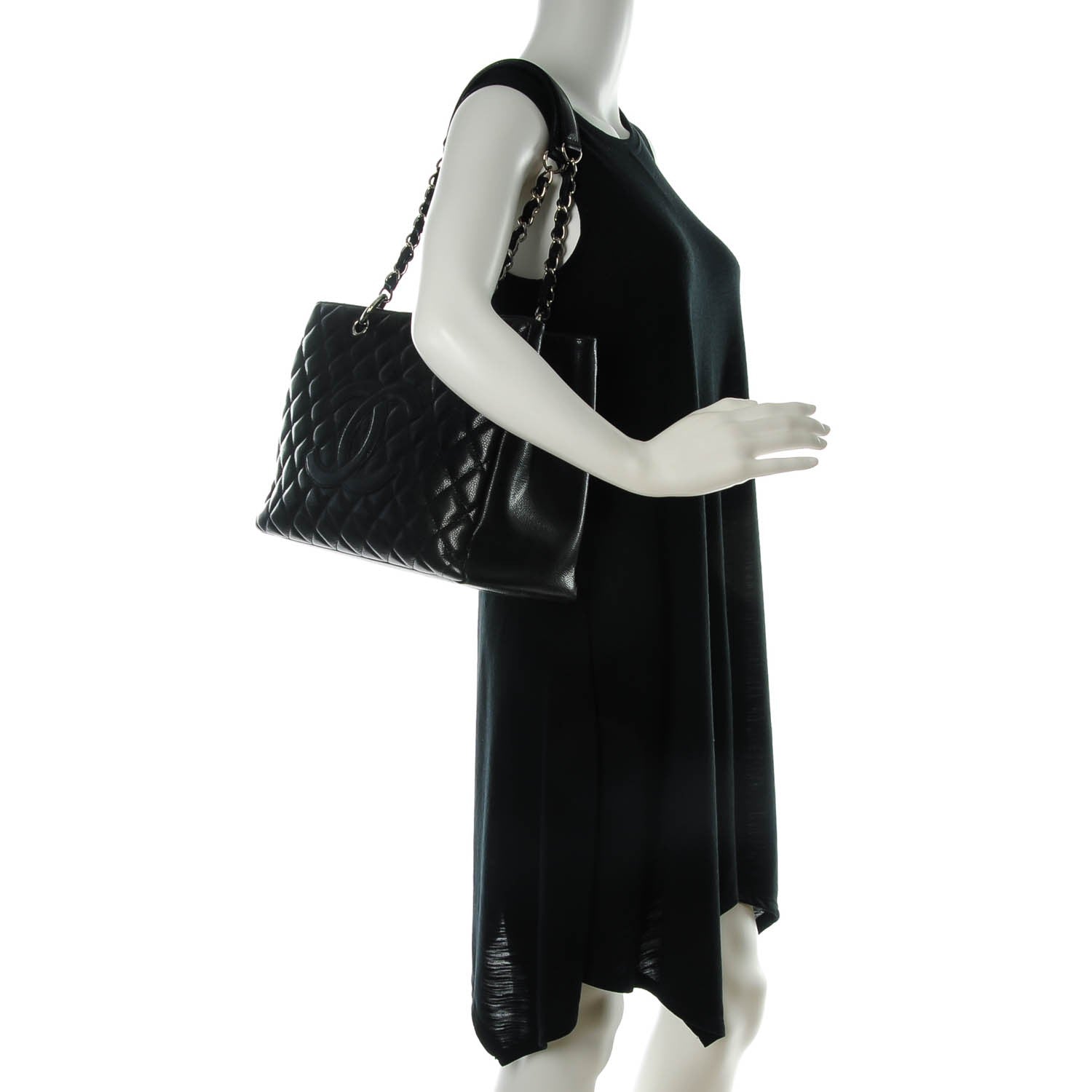 Chanel Caviar Quilted Grand Shopping Tote GST Black 2 of 7