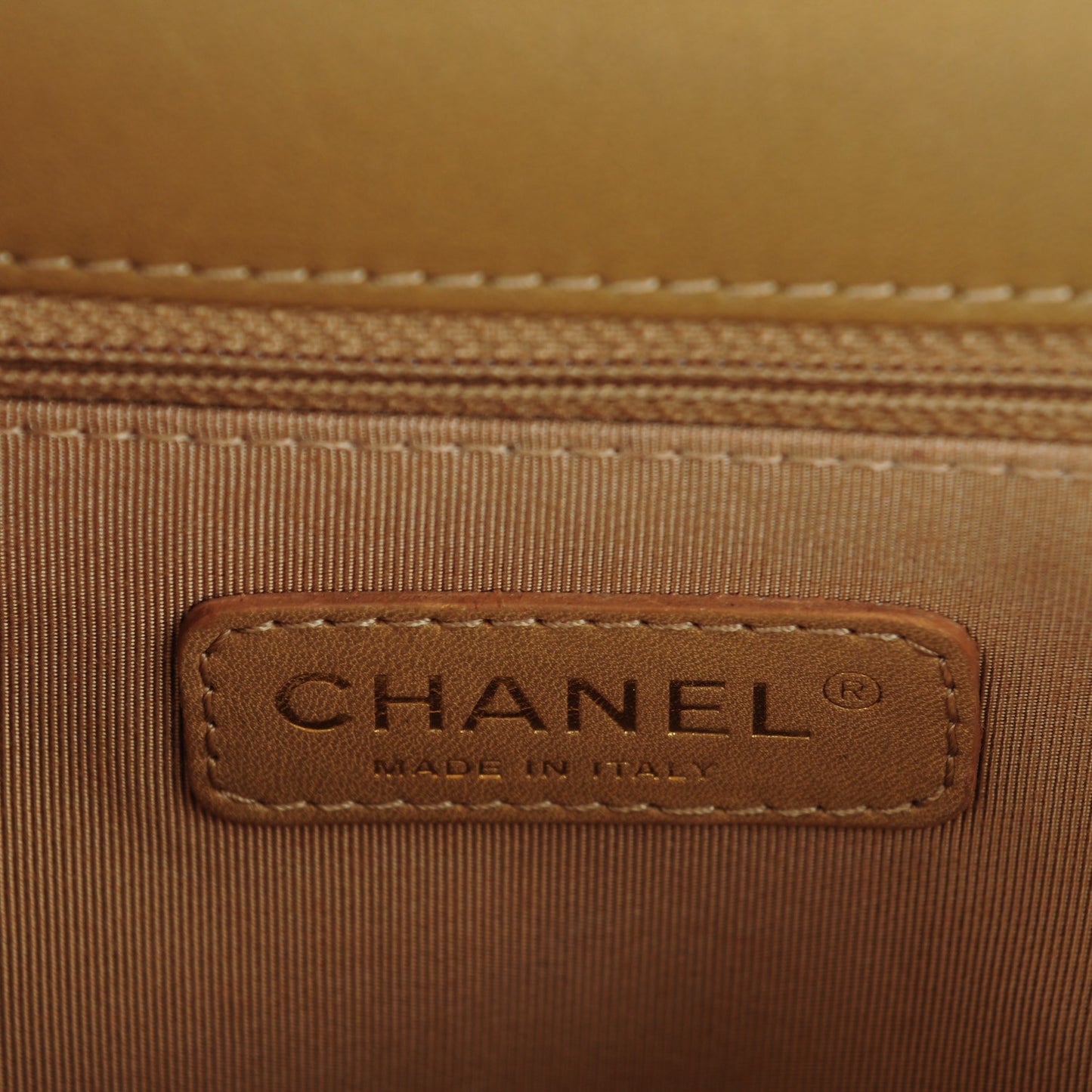 Lambskin Quilted New Medium Boy Flap Light Brown