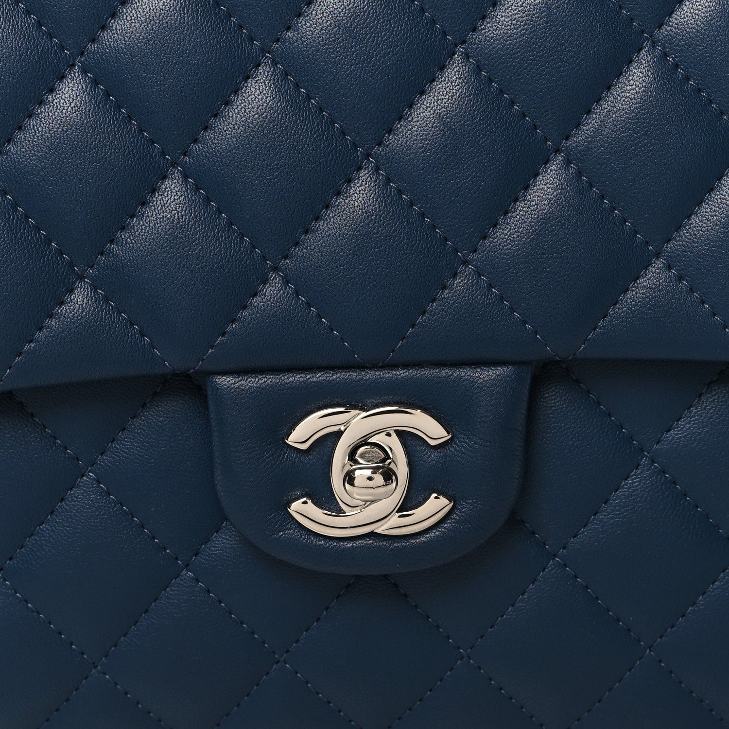 Chanel Caviar Quilted Flap Clutch Navy 8 of 11