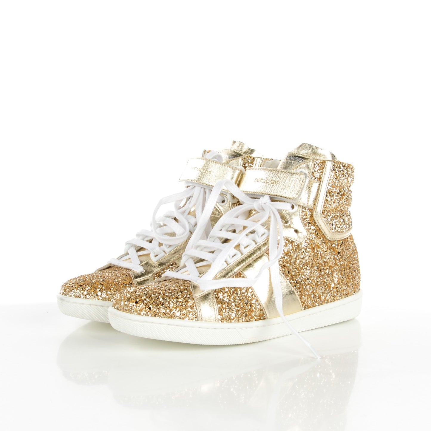 Glitter Court Classic SL/14H High Top Sneakers 38.5 Gold