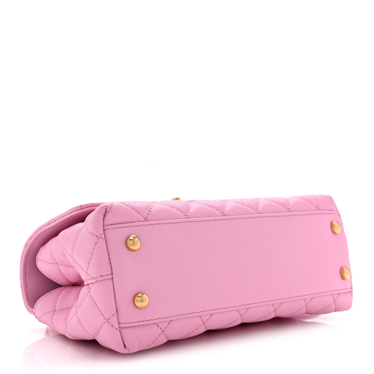 Caviar Quilted Mini Coco Chain Handle Flap Pink