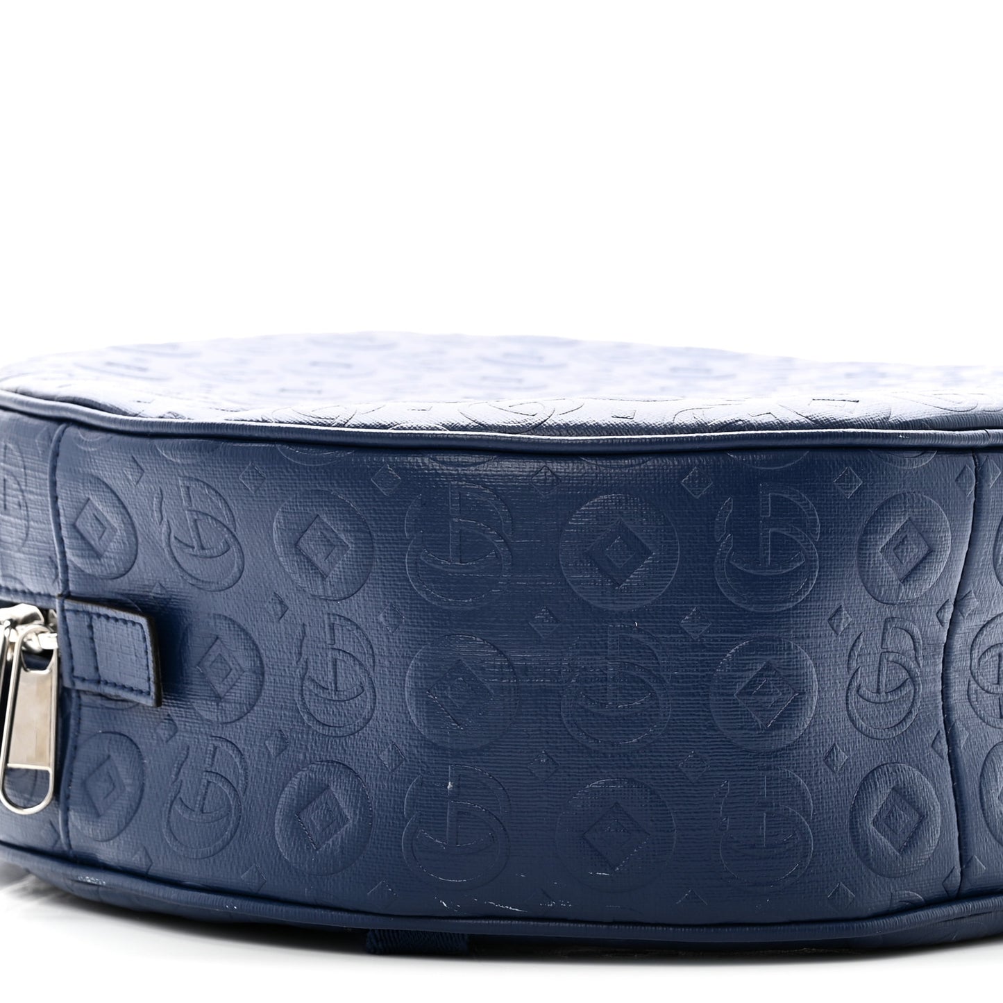 Textured Dollar Calfskin Web Debossed GG Kids Backpack Blue Agata