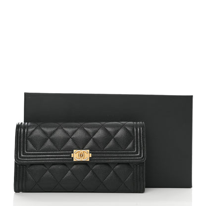 Chanel Caviar Quilted Large Boy Gusset Flap Wallet Black 9 of 9