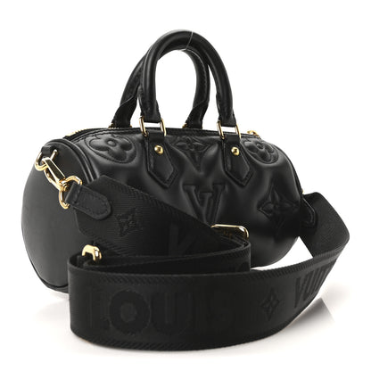 Louis Vuitton Calfskin Bubblegram Papillon BB Black 3 of 9