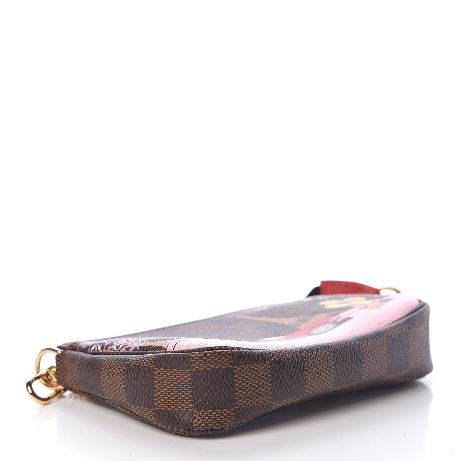 Louis Vuitton Damier Ebene 2019 Christmas Animation Mini Pochette Accessories Red 4 of 8
