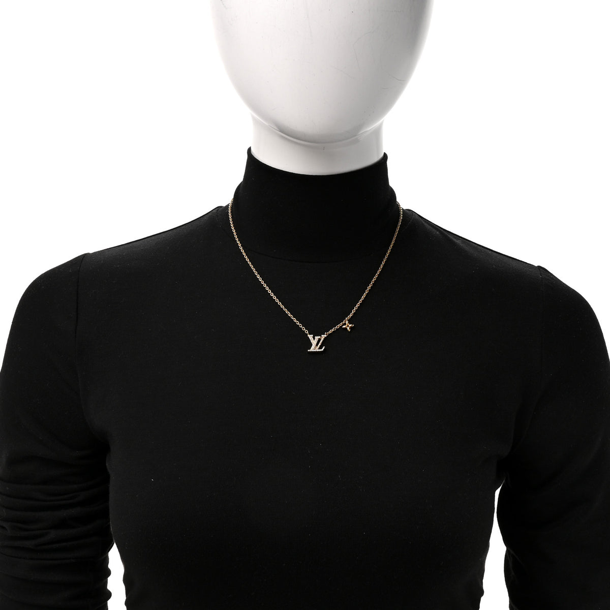 Metal Crystal LV Iconic Necklace Gold