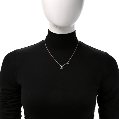 Louis Vuitton Metal Crystal LV Iconic Necklace Gold 2 of 7