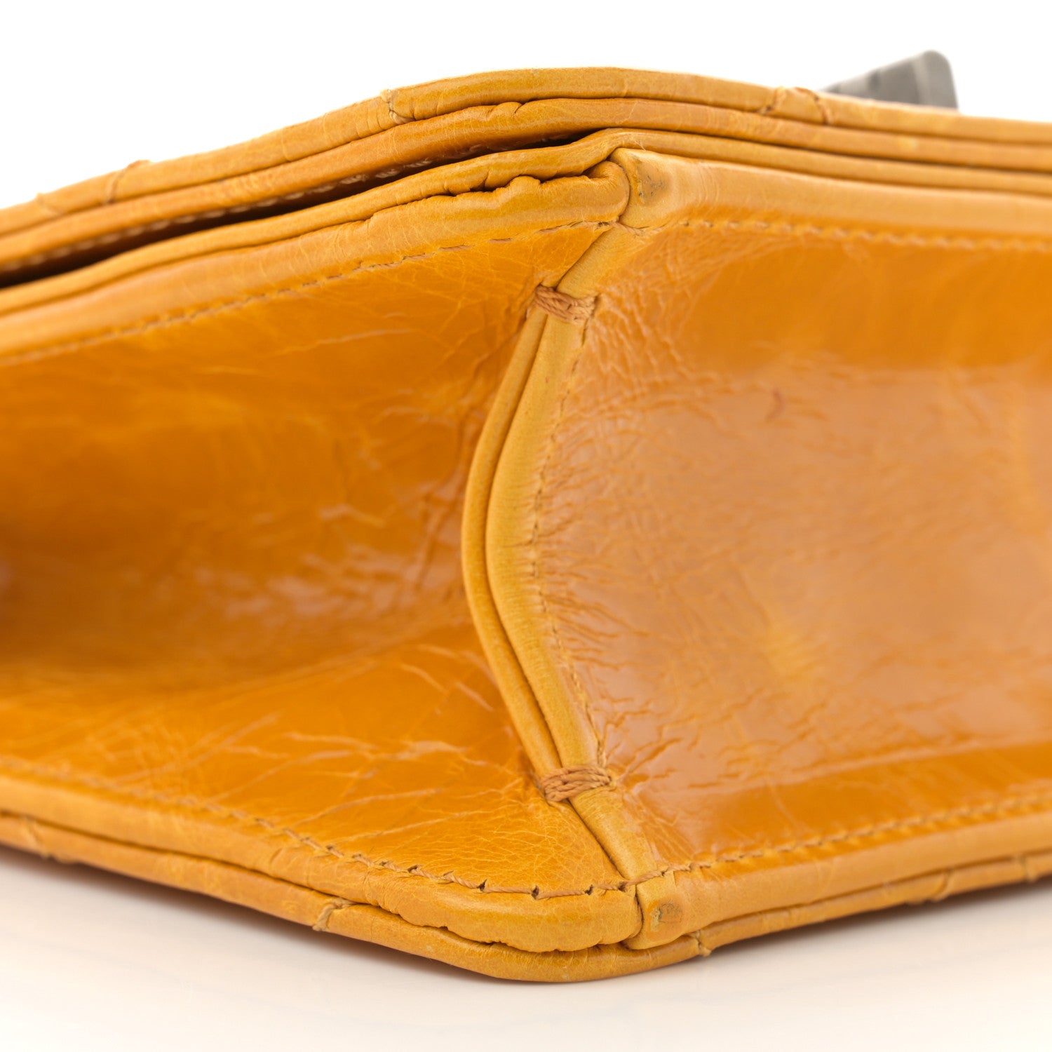 Chanel Glazed Calfskin Quilted Small Rita Top Handle Flap Yellow 8 of 9