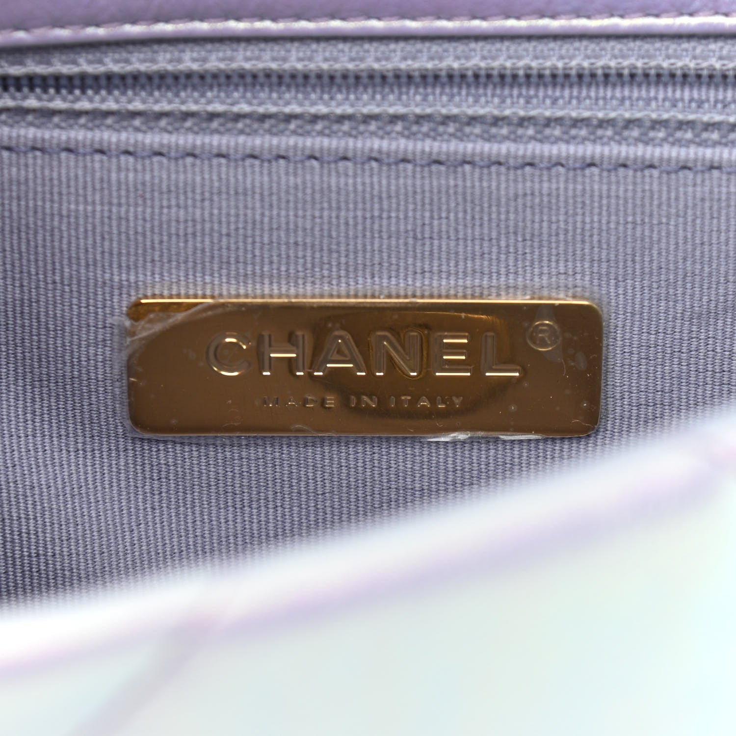 Chanel Iridescent Calfskin Quilted Medium Chanel 19 Flap Light Purple Blue 6 of 10