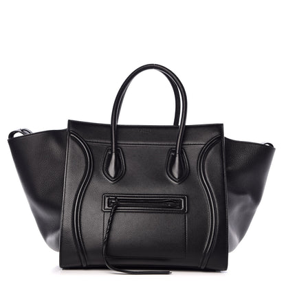 Celine Supple Calfskin Medium Phantom Luggage Black 1 of 8