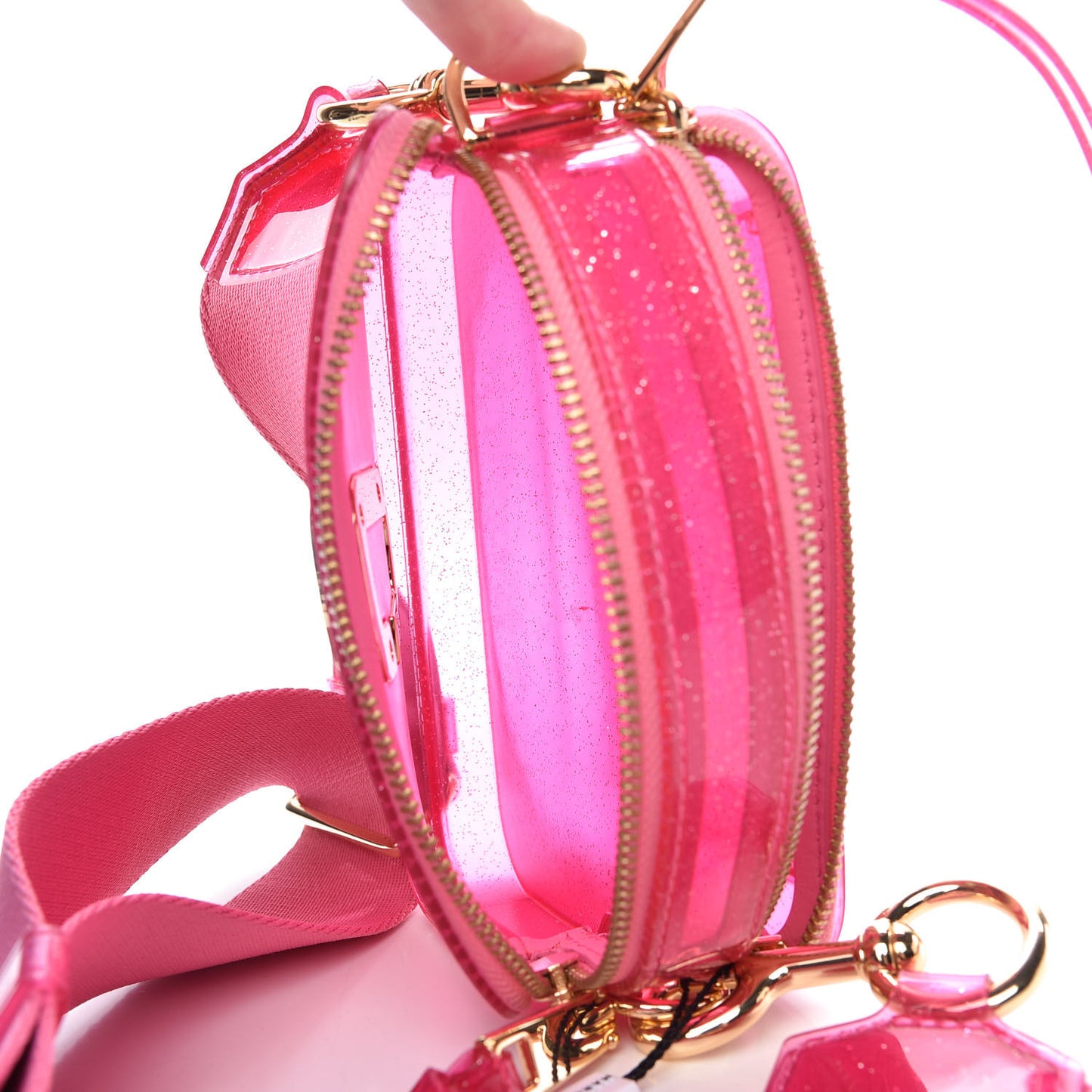 Jelly Glitter Small Snapshot Camera Bag Pink