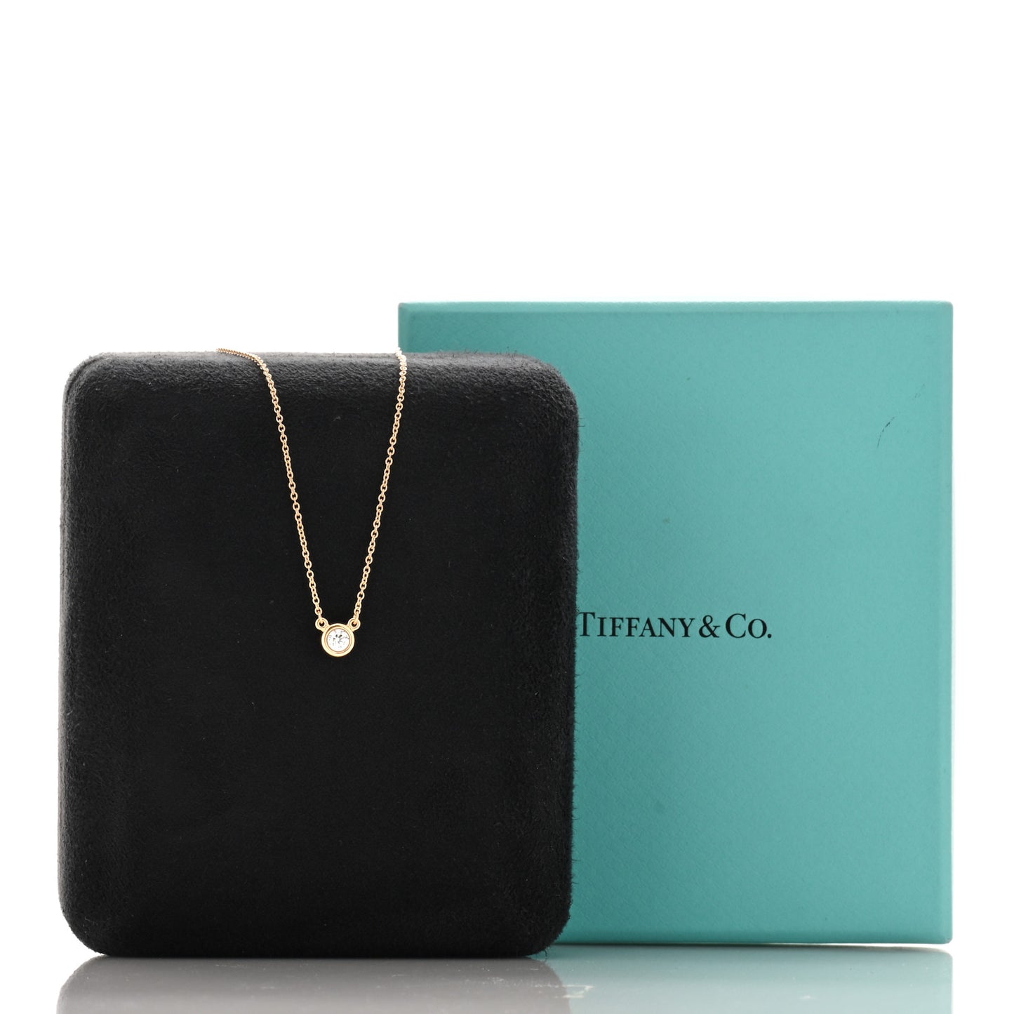 18K Rose Gold Diamond .17ct Elsa Peretti Diamonds by the Yard Pendant Necklace