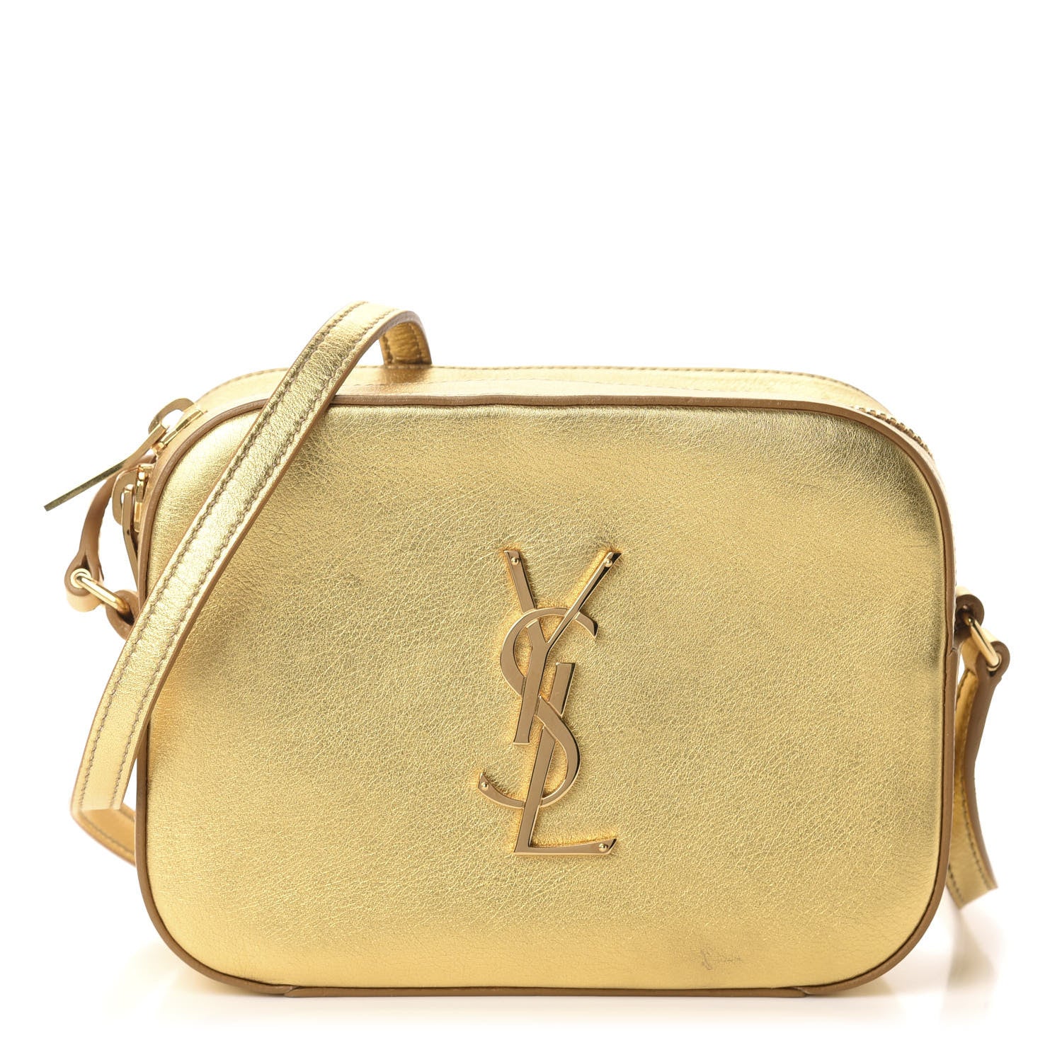 Saint Laurent Metallic Calfskin Small Classic Monogram Camera Bag Gold 1 of 10