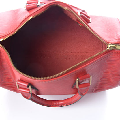 Louis Vuitton Epi Speedy 25 Castillan Red 5 of 11