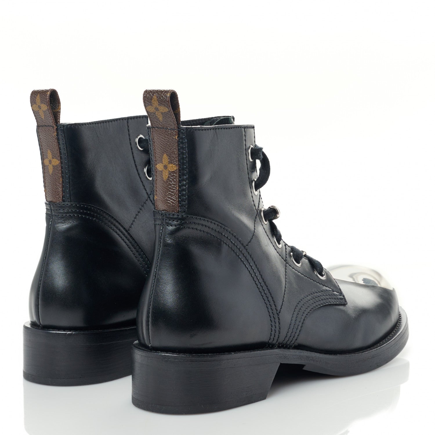 Louis Vuitton Calfskin Metropolis Flat Ranger Boots 39 Black 4 of 8