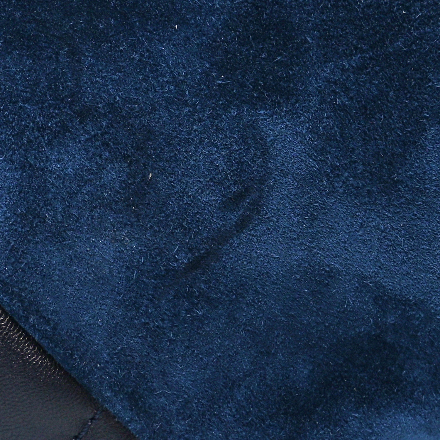 Chanel Goatskin Suede Calfskin Quilted Patchwork Drawstring Bag Blue 11 of 11
