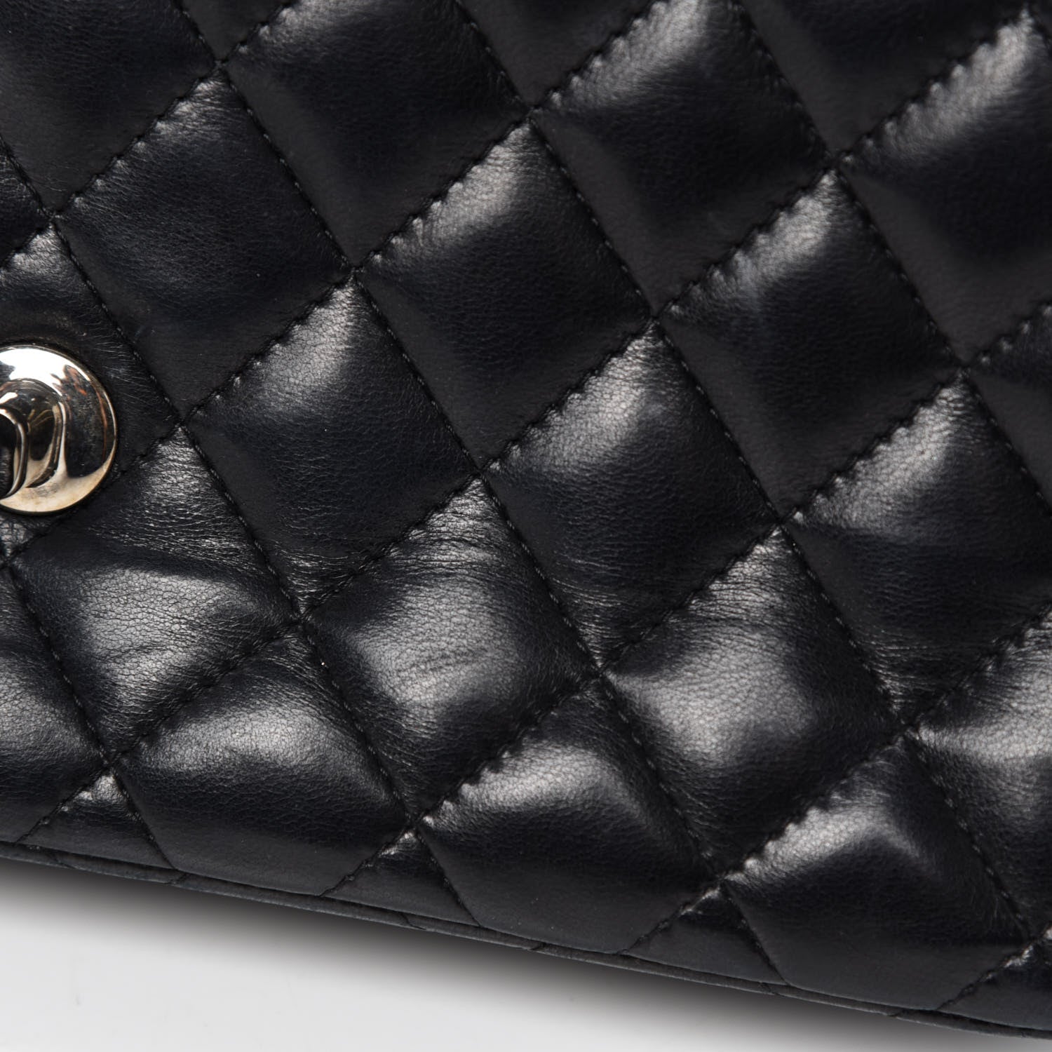 Chanel Lambskin Quilted East West Flap Black 8 of 12