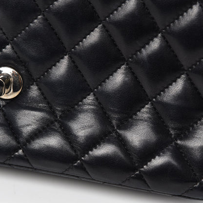 Chanel Lambskin Quilted East West Flap Black 8 of 12