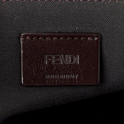 Fendi Vitello King Jacquard FF 1974 Medium Flat Pouch Tobacco Moro Sand 6 of 9