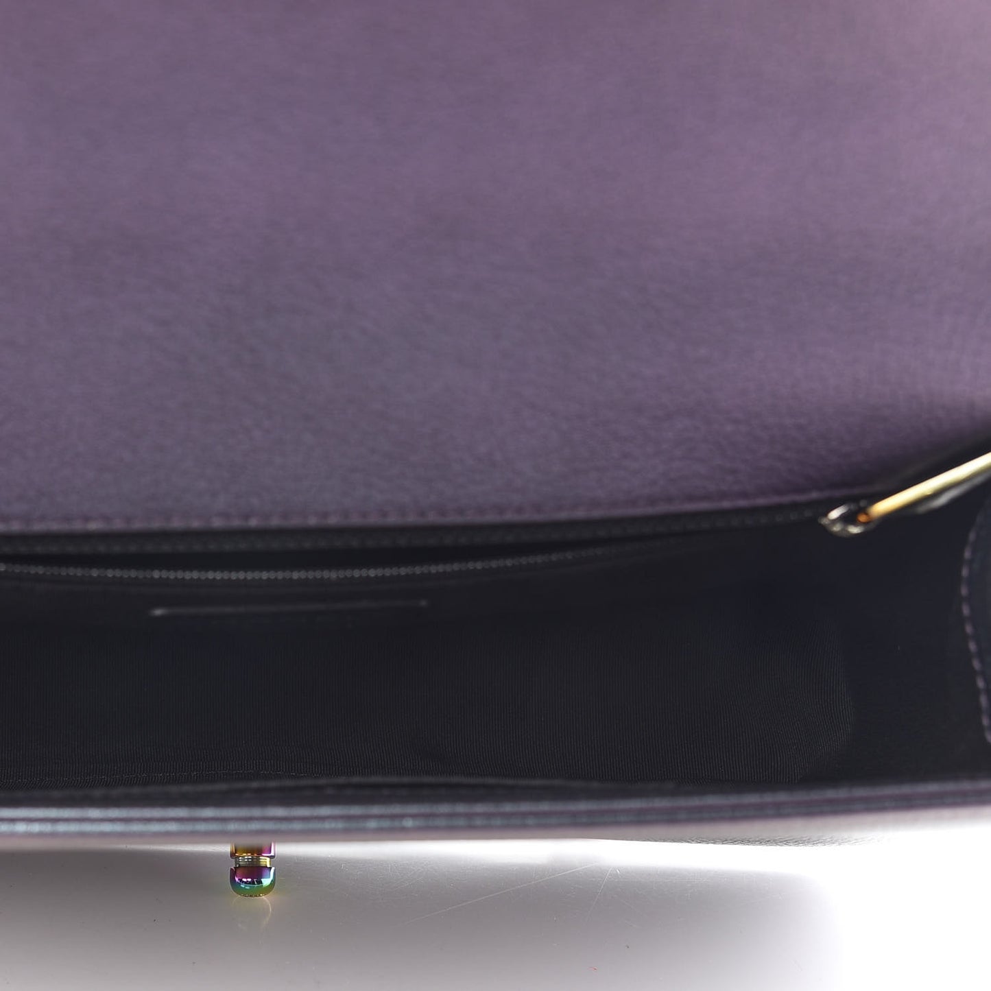 Iridescent Goatskin Quilted New Medium Boy Flap Purple