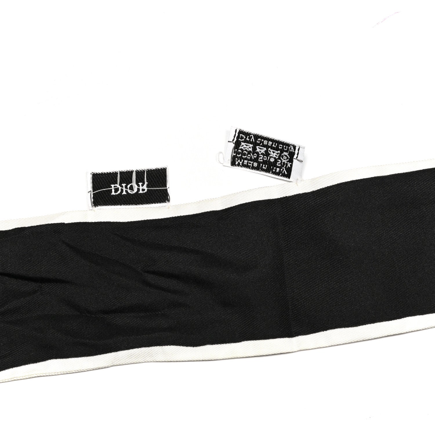 Christian Dior Silk ABCDIOR "H" Mitzah Scarf Black 5 of 5
