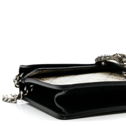 Gucci GG Supreme Monogram Suede Crystal Small Dionysus Shoulder Bag Beige Ebony Black 9 of 15