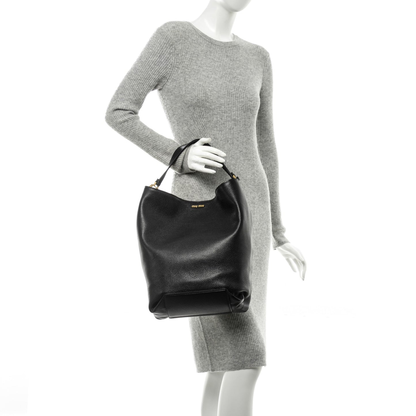 Goatskin Madras Bucket Bag Nero Black Porpora