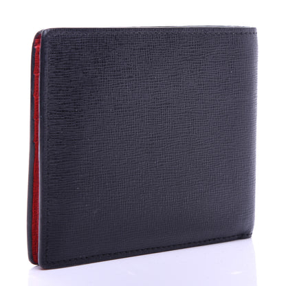 Fendi Vitello Elite Monster Eyes Inlay Bi-Fold Wallet Black Giallo Rosso 3 of 9
