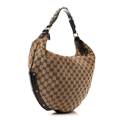 Gucci Monogram Large Biba Studded Hobo Dark Brown 3 of 16