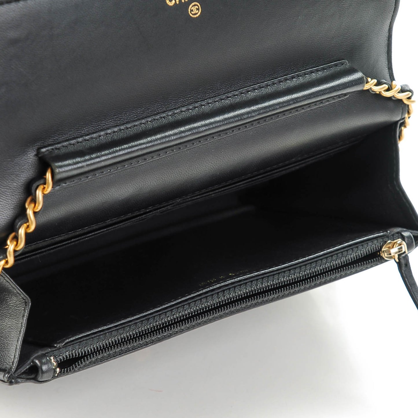 Lambskin Quilted Boy Wallet On Chain WOC Black