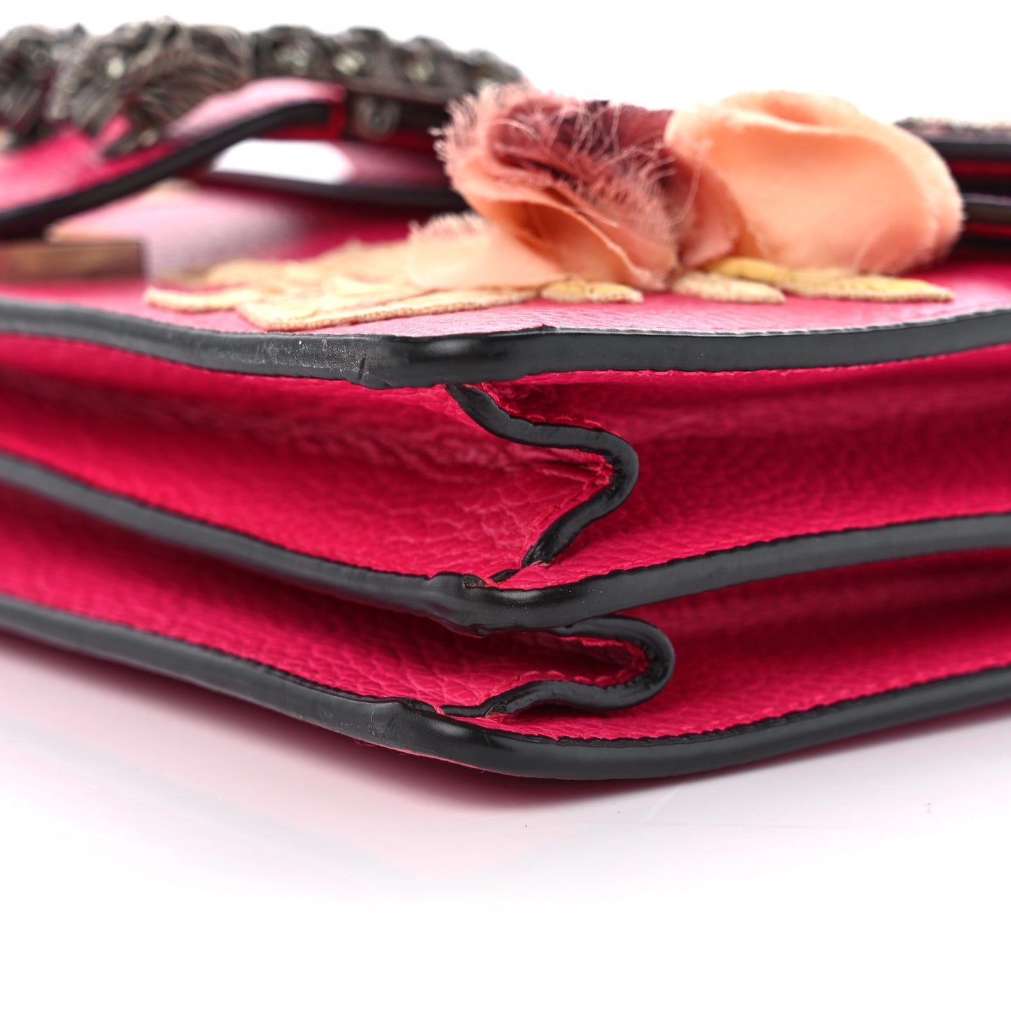 Pebbled Calfskin Embellished Guccify Small Dionysus Shoulder Bag Rosa