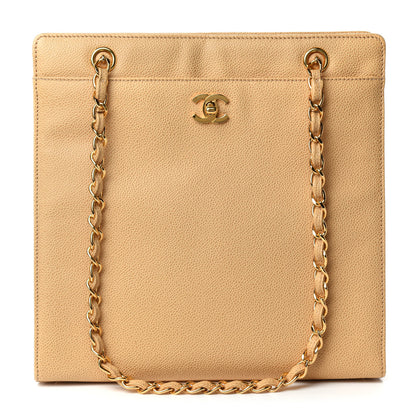 Chanel Caviar Shoulder Bag Beige 1 of 12
