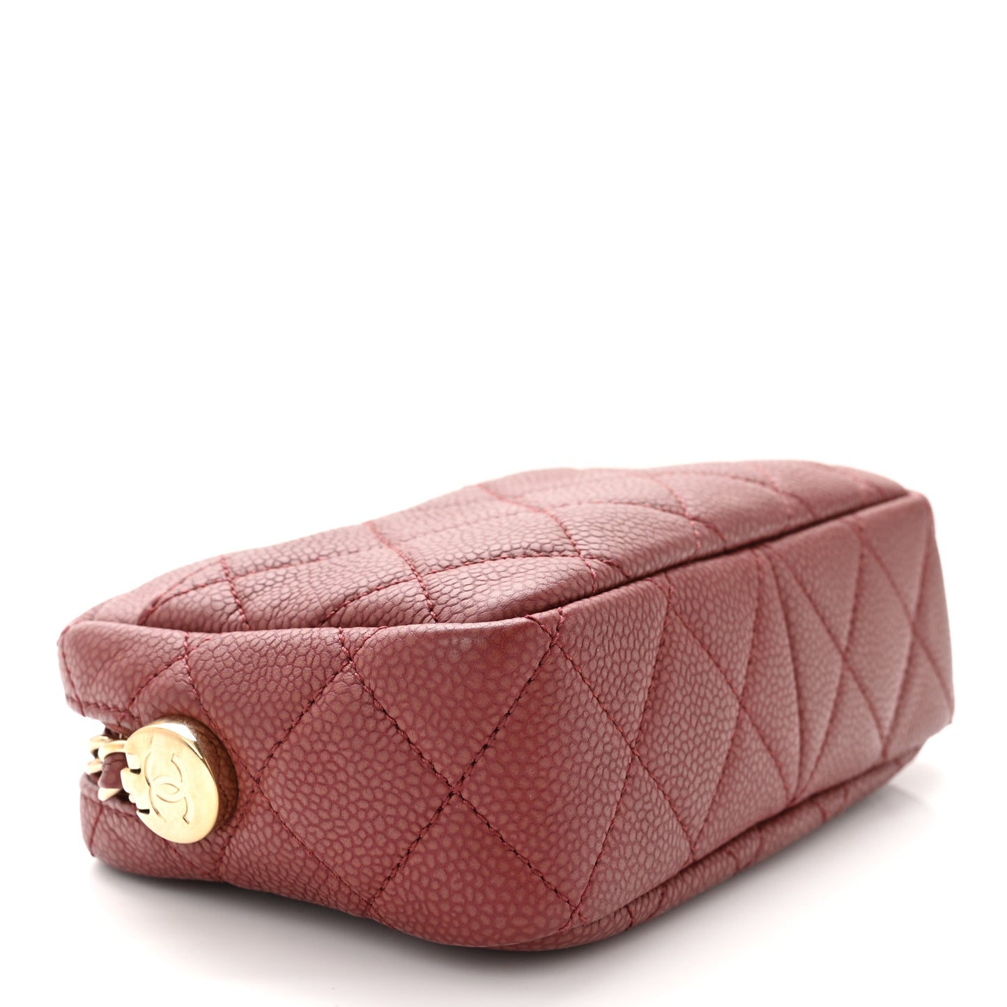 Caviar Quilted Mini Coco Tassel Camera Case Burgundy