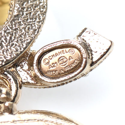 Chanel Crystal Pearl CC Drop Earrings Gold 4 of 4