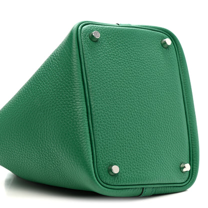 Hermes Taurillon Clemence Picotin Lock 18 PM Vert Vertigo 9 of 11