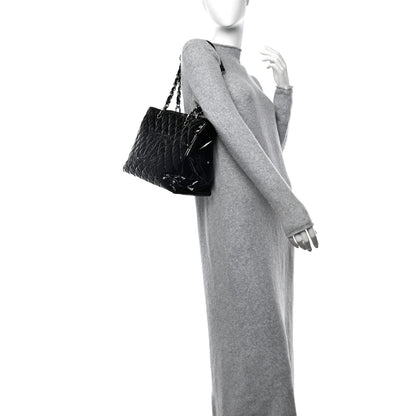 Chanel Patent Quilted Grand Shopping Tote GST Black 2 of 14