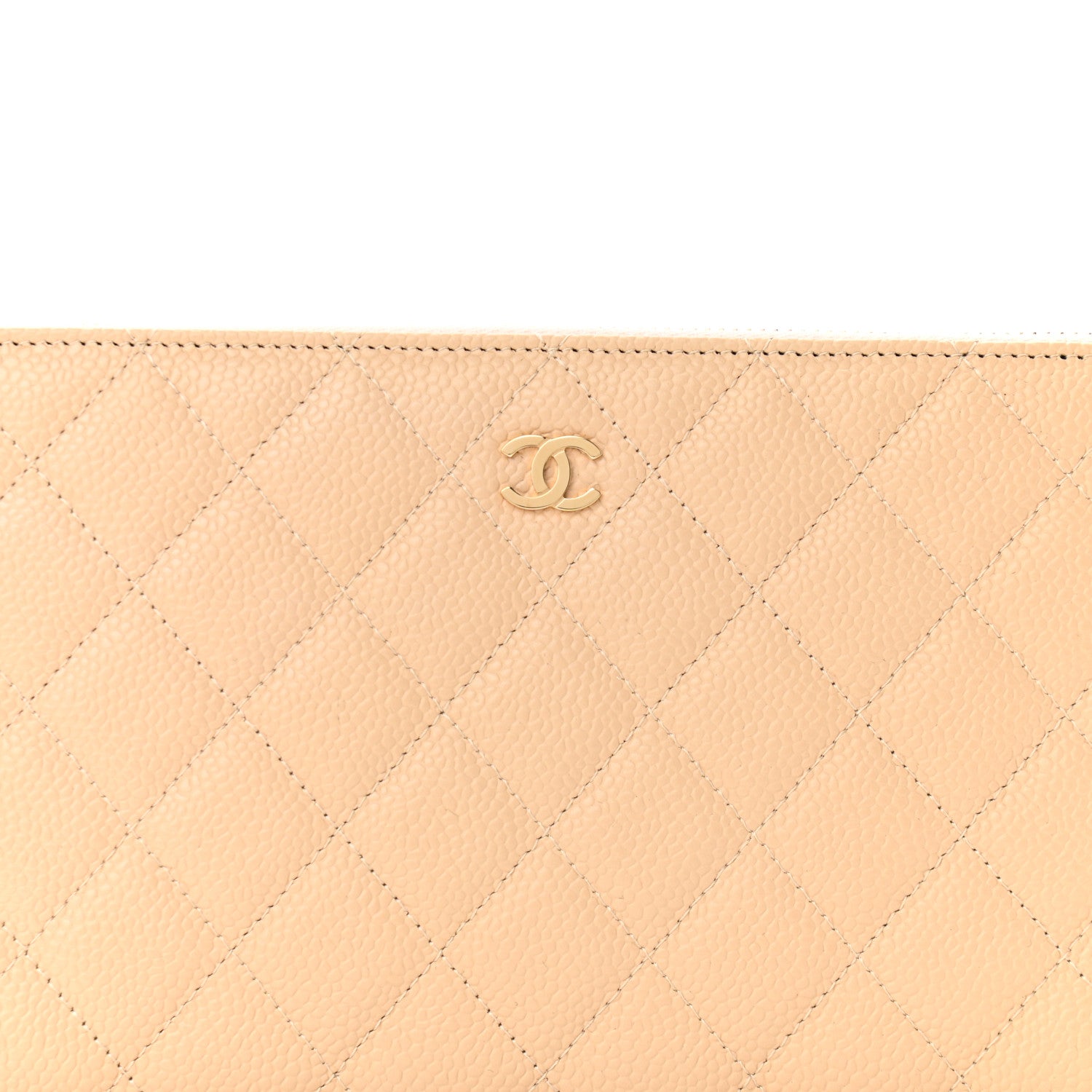 Chanel Caviar Quilted Large Zip Around Organizer Wallet Beige 8 of 12