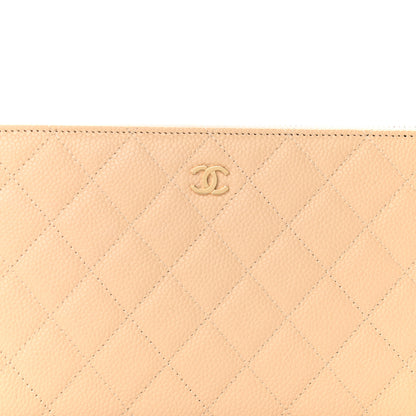 Chanel Caviar Quilted Large Zip Around Organizer Wallet Beige 8 of 12