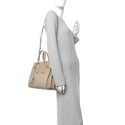 Saint Laurent Grained Calfskin Small Supple Sac De Jour Dark Beige 2 of 9