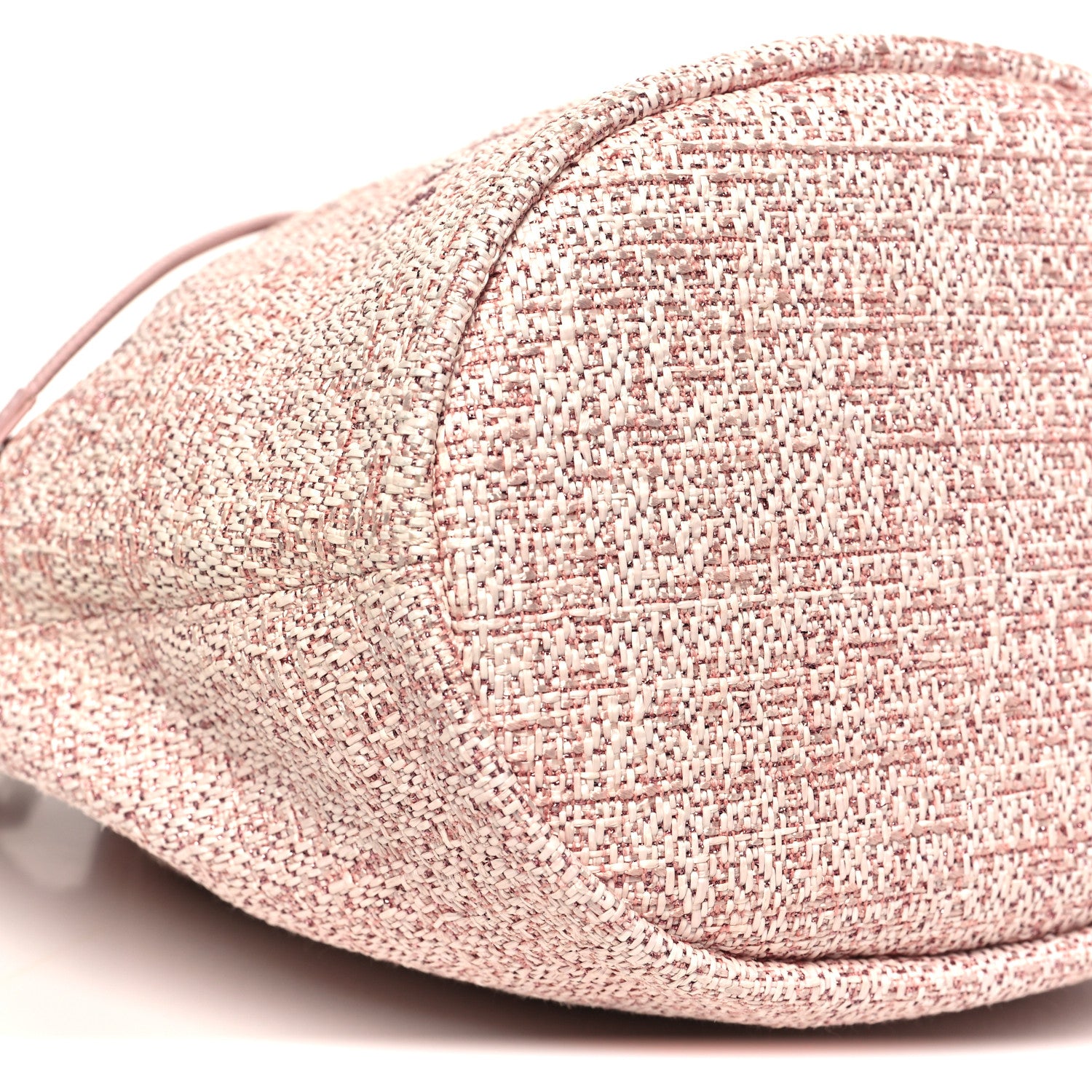 Chanel Lurex Boucle Deauville Drawstring Bag Pink 9 of 10